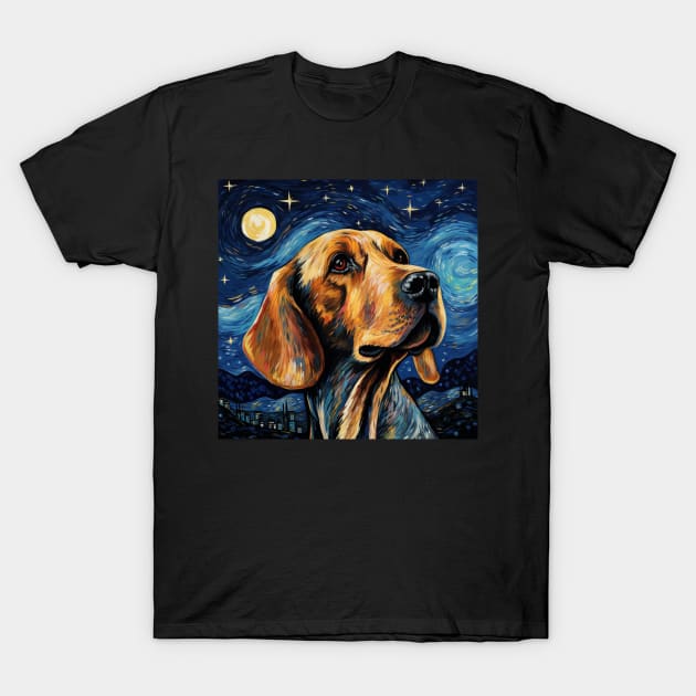 American English Coonhound Night T-Shirt by NatashaCuteShop